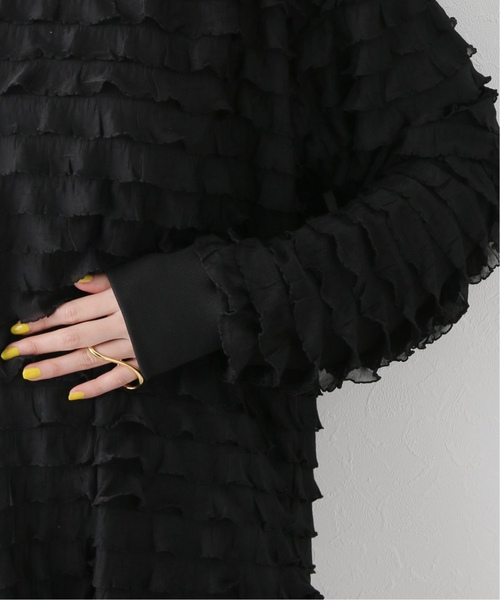 PROVOKE (プロヴォーク)の「《追加》【PROVOKE/プロヴォーク】furi-furi long tee 2:カットソー(Tシャツ/カットソー・レディース・ブラック/アイボリー・FREE)」の11枚目の写真