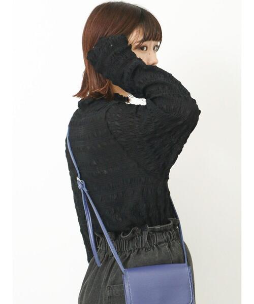 ehka sopo(エヘカソポ)の「シャーリングシアーメロートップス(Tシャツ/カットソー・レディース・キナリ/ブラック/ブルー・F)」の11枚目の写真