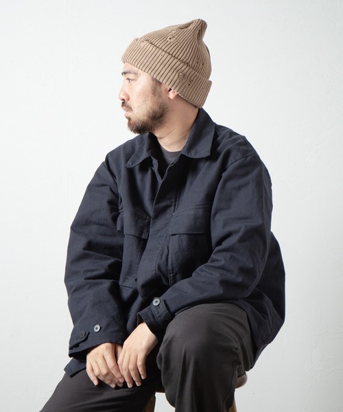 RACAL（ラカル）の「Ripped Cotton Knit Watch / ダメージ加工風編み柄ニットワッチ（ニットキャップ/ビーニー・メンズ・ブラック/ベージュ/ピンク/ブルー/グレー/アイボリー・FREE）」の18枚目の写真