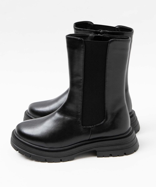 WEGO(ウィゴー)の「WEGO/ZIP付きサイドゴアブーツ(ブーツ・レディース・ブラック・LARGE/MEDIUM)」の4枚目の写真