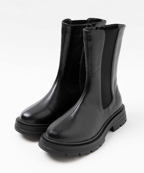 WEGO(ウィゴー)の「WEGO/ZIP付きサイドゴアブーツ(ブーツ・レディース・ブラック・LARGE/MEDIUM)」の2枚目の写真