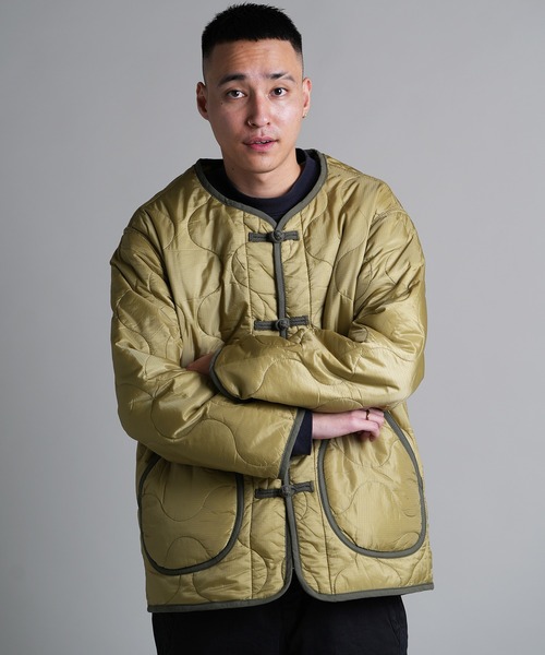 HOUSTON(ヒューストン)の「HOUSTON-LINER CUSTOM CHINA JACKET(ナイロンジャケット・メンズ・ブラック/カーキ・L/XL)」の17枚目の写真