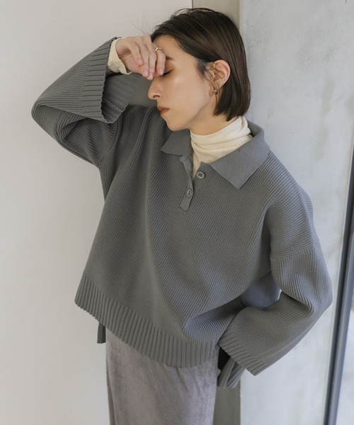 select MOCA（セレクトモカ）の「襟付きオーバーニット（ニット