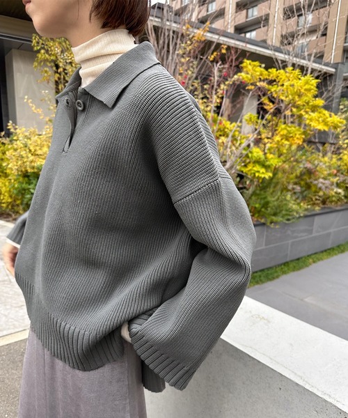 select MOCA（セレクトモカ）の「襟付きオーバーニット（ニット