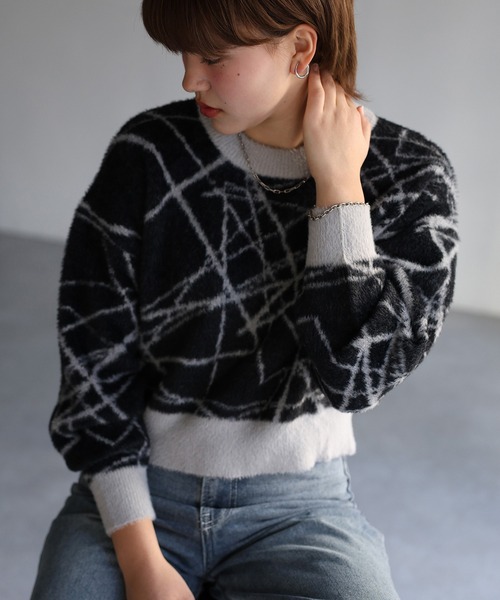 CELINE ホワイトシャギーニット Mサイズ 楽天市場】シャギーニット モックネック レディース ニット