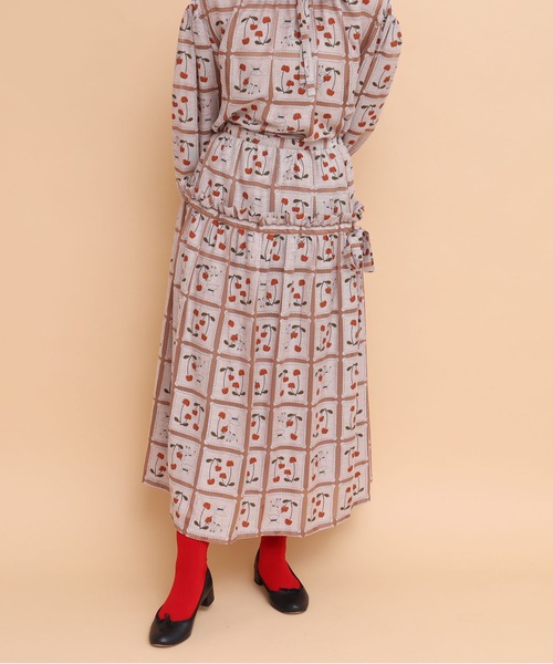 ✨美品✨peu pres プープレ さくらんぼ柄 総柄 スカート リネン