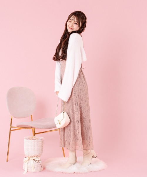  PARTY 完売品 キャミワンピース 6周年記念アイテム】ふわふわニット＋レースキャミワンピース
