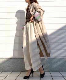 Q | とろみロングシャツワンピ(シャツワンピース)