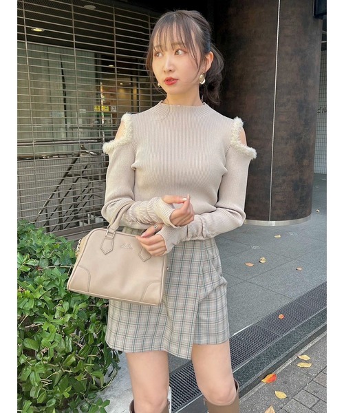 dazzlin（ダズリン）の「【セットアップ対応】レイヤーハイウエストミニスカート（スカート・レディース・アイボリー/グレー/その他1/ピンク・SMALL/MEDIUM）」の13枚目の写真