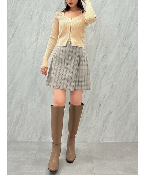 dazzlin（ダズリン）の「【セットアップ対応】レイヤーハイウエストミニスカート（スカート・レディース・アイボリー/グレー/その他1/ピンク・SMALL/MEDIUM）」の12枚目の写真