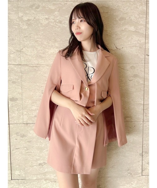 dazzlin（ダズリン）の「【セットアップ対応】レイヤーハイウエストミニスカート（スカート・レディース・アイボリー/グレー/その他1/ピンク・SMALL/MEDIUM）」の6枚目の写真