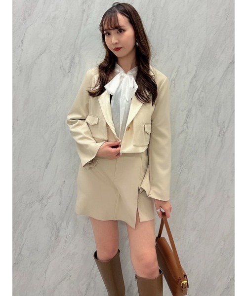 dazzlin（ダズリン）の「【セットアップ対応】レイヤーハイウエストミニスカート（スカート・レディース・アイボリー/グレー/その他1/ピンク・SMALL/MEDIUM）」の20枚目の写真