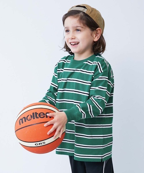 devirock（デビロック）の「綿100% お洗濯してもよれにくい ビッグシルエット 袖リブ ボーダー 長袖Tシャツ（Tシャツ/カットソー・キッズ・その他3/その他5/その他4/その他1/その他2/その他6/その他7/その他9/その他8/その他10/その他11/その他15/その他14/その他13/その他12/その他18/その他17/その他16/その他19・100cm/80ｃｍ/110cm/120cm/150cm/140cm/90cm/160cm/130cm）」の14枚目の写真