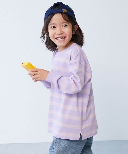 devirock（デビロック）の「綿100% お洗濯してもよれにくい ビッグシルエット 袖リブ ボーダー 長袖Tシャツ（Tシャツ/カットソー・キッズ・その他3/その他5/その他4/その他1/その他2/その他6/その他7/その他9/その他8/その他10/その他11/その他15/その他14/その他13/その他12/その他18/その他17/その他16/その他19・100cm/80ｃｍ/110cm/120cm/150cm/140cm/90cm/160cm/130cm）」の16枚目の写真