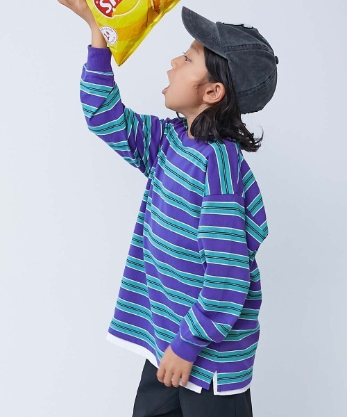 devirock（デビロック）の「綿100% お洗濯してもよれにくい ビッグシルエット 袖リブ ボーダー 長袖Tシャツ（Tシャツ/カットソー・キッズ・その他3/その他5/その他4/その他1/その他2/その他6/その他7/その他9/その他8/その他10/その他11/その他15/その他14/その他13/その他12/その他18/その他17/その他16/その他19・100cm/80ｃｍ/110cm/120cm/150cm/140cm/90cm/160cm/130cm）」の18枚目の写真