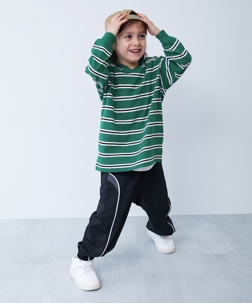 devirock（デビロック）の「綿100% お洗濯してもよれにくい ビッグシルエット 袖リブ ボーダー 長袖Tシャツ（Tシャツ/カットソー・キッズ・その他3/その他5/その他4/その他1/その他2/その他6/その他7/その他9/その他8/その他10/その他11/その他15/その他14/その他13/その他12/その他18/その他17/その他16/その他19・100cm/80ｃｍ/110cm/120cm/150cm/140cm/90cm/160cm/130cm）」の21枚目の写真