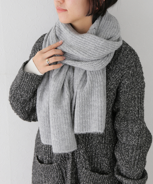 B.C STOCK(ベーセーストック)の「ニットムジマフラー(マフラー・レディース・ベージュ/ピンク/チャコールグレー/ブルー・FREE)」の12枚目の写真