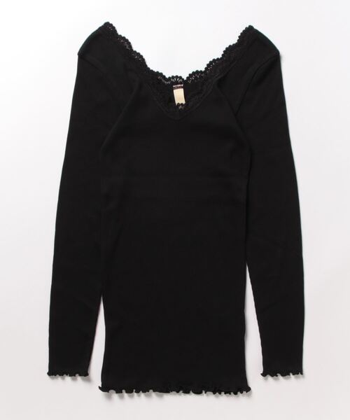 Q(キュー)の「テレコインナー(Tシャツ/カットソー・レディース・ブラウン/ブラック/アイボリー・MEDIUM)」の7枚目の写真