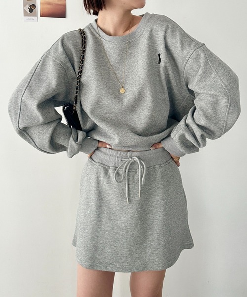 CLEA（クレア）の「【2点SET】スウェットミニスカートセットアップ（セットアップ・レディース・ブラック/グレー・FREE）」の18枚目の写真