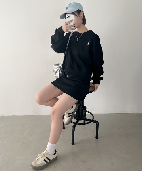 CLEA（クレア）の「【2点SET】スウェットミニスカートセットアップ（セットアップ・レディース・ブラック/グレー・FREE）」の13枚目の写真