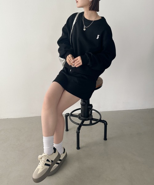 CLEA（クレア）の「【2点SET】スウェットミニスカートセットアップ（セットアップ・レディース・ブラック/グレー・FREE）」の11枚目の写真