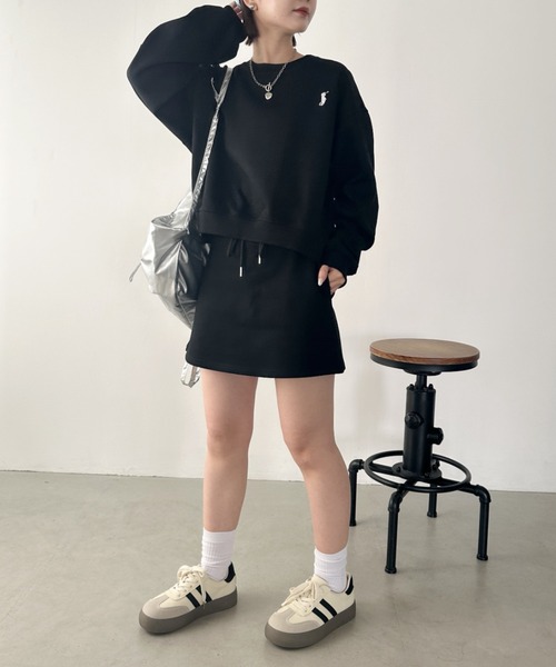 CLEA（クレア）の「【2点SET】スウェットミニスカートセットアップ（セットアップ・レディース・ブラック/グレー・FREE）」の14枚目の写真