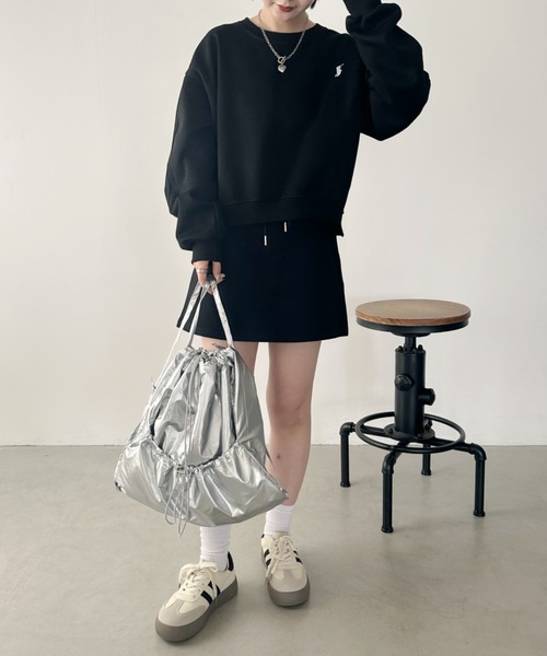 CLEA（クレア）の「【2点SET】スウェットミニスカートセットアップ（セットアップ・レディース・ブラック/グレー・FREE）」の15枚目の写真