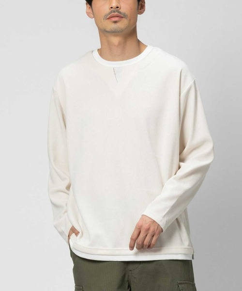Right-on(ライトオン)の「カットコールキーネックロンT(Tシャツ/カットソー・メンズ・ダークグリーン/グレー/ホワイト/ネイビー・L/M/XL)」の2枚目の写真