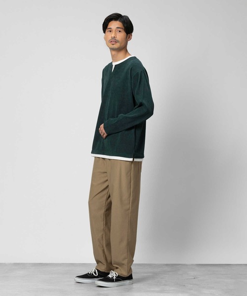 Right-on(ライトオン)の「カットコールキーネックロンT(Tシャツ/カットソー・メンズ・ダークグリーン/グレー/ホワイト/ネイビー・L/M/XL)」の10枚目の写真