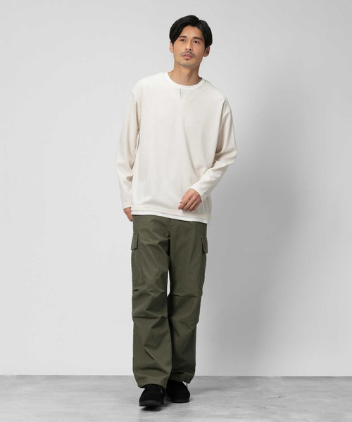 Right-on(ライトオン)の「カットコールキーネックロンT(Tシャツ/カットソー・メンズ・ダークグリーン/グレー/ホワイト/ネイビー・L/M/XL)」の12枚目の写真