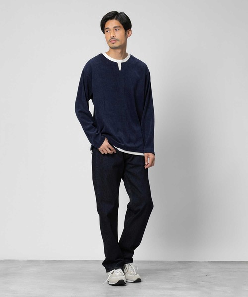 Right-on(ライトオン)の「カットコールキーネックロンT(Tシャツ/カットソー・メンズ・ダークグリーン/グレー/ホワイト/ネイビー・L/M/XL)」の18枚目の写真