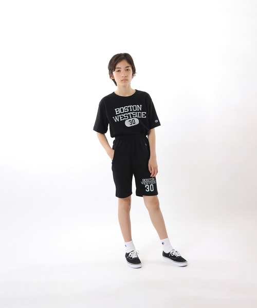 Champion(チャンピオン)の「【Champion/チャンピオン】キッズ スウェットショーツ(スウェットパンツ・キッズ・オートミール/ブラック/グレー・100/110/120/130/140/150/160)」の2枚目の写真