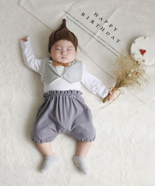 mocmof（モクモフ）の「おめかしギフトセット（フォーマル）（ベビーギフト・キッズ・グレー/ブルー系その他3/ベージュ/グリーン系その他4・ﾌﾘ-）」の2枚目の写真