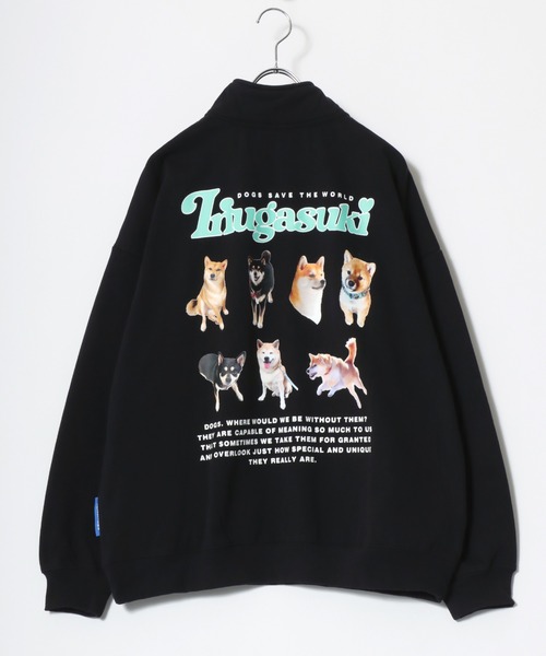 SEQUENZ(シークエンズ)の「Inugasuki/イヌガスキ 裏起毛 バックフォトプリント スウェット ハーフジップ トレーナー レディース メンズ(スウェット・レディース・アッシュグレー/ブラック系その他/ホワイト系その他2・L/LL/M)」の9枚目の写真