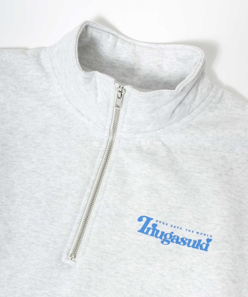 SEQUENZ(シークエンズ)の「Inugasuki/イヌガスキ 裏起毛 バックフォトプリント スウェット ハーフジップ トレーナー レディース メンズ(スウェット・レディース・アッシュグレー/ブラック系その他/ホワイト系その他2・L/LL/M)」の10枚目の写真