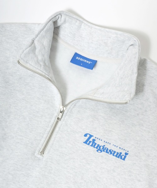 SEQUENZ(シークエンズ)の「Inugasuki/イヌガスキ 裏起毛 バックフォトプリント スウェット ハーフジップ トレーナー レディース メンズ(スウェット・レディース・アッシュグレー/ブラック系その他/ホワイト系その他2・L/LL/M)」の11枚目の写真