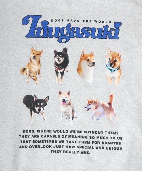 SEQUENZ(シークエンズ)の「Inugasuki/イヌガスキ 裏起毛 バックフォトプリント スウェット ハーフジップ トレーナー レディース メンズ(スウェット・レディース・アッシュグレー/ブラック系その他/ホワイト系その他2・L/LL/M)」の17枚目の写真