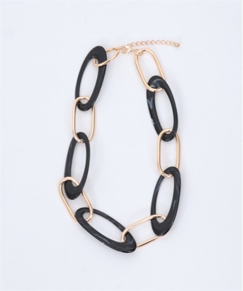 axes femme（アクシーズファム）の「オーバルアクセントネックレス（ネックレス・レディース・ピンク/サックスブルー/ブラック・FREE）」の6枚目の写真