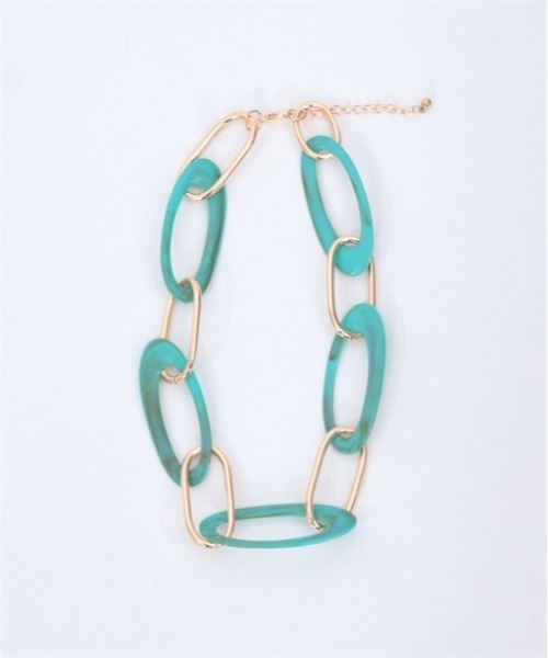 axes femme（アクシーズファム）の「オーバルアクセントネックレス（ネックレス・レディース・ピンク/サックスブルー/ブラック・FREE）」の5枚目の写真