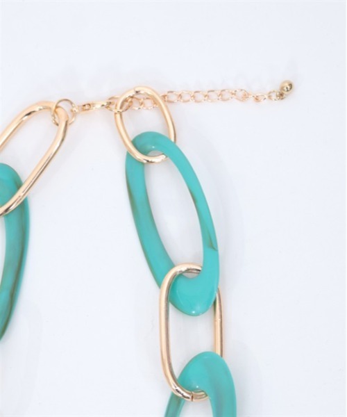 axes femme（アクシーズファム）の「オーバルアクセントネックレス（ネックレス・レディース・ピンク/サックスブルー/ブラック・FREE）」の4枚目の写真