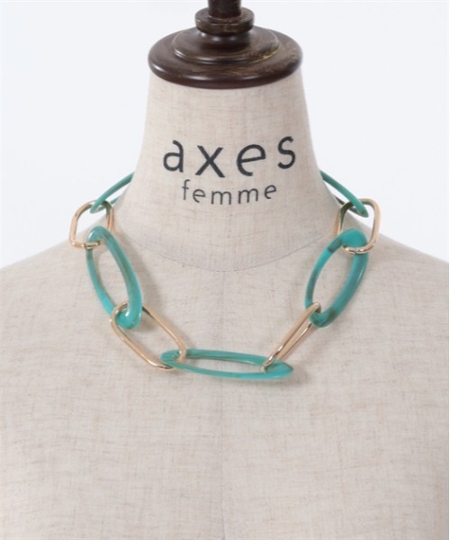 axes femme（アクシーズファム）の「オーバルアクセントネックレス（ネックレス・レディース・ピンク/サックスブルー/ブラック・FREE）」の17枚目の写真