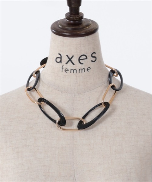 axes femme（アクシーズファム）の「オーバルアクセントネックレス（ネックレス・レディース・ピンク/サックスブルー/ブラック・FREE）」の12枚目の写真