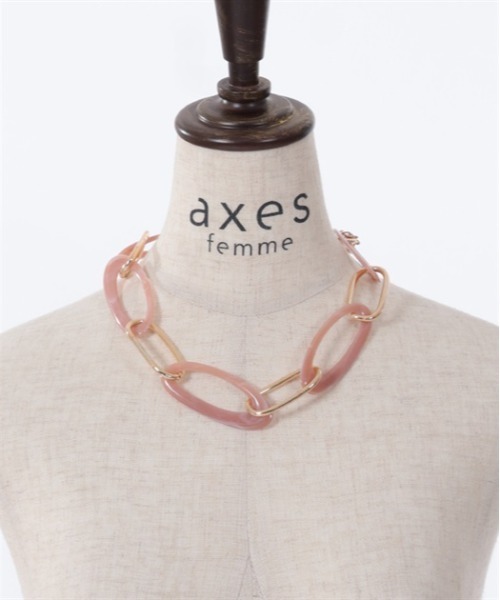 axes femme（アクシーズファム）の「オーバルアクセントネックレス（ネックレス・レディース・ピンク/サックスブルー/ブラック・FREE）」の7枚目の写真