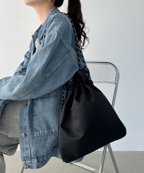 【@_.yu.n_】親子クロシェハット & 巾着型バッグ 巾着 巾着袋 手提げ キッズ ジュニア かばん カバン 袋・再再販