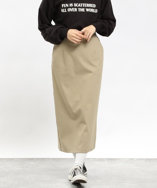 GLOBAL WORK Smile Seed Store（グローバルワーク スマイルシードストア）の「ストレッチツイルIスカート/977002（スカート・レディース・グレー系その他/ベージュ/カーキ/ブラック/アイボリー・SMALL/MEDIUM/X-LARGE/LARGE）」の4枚目の写真