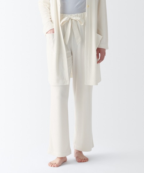 無印良品(ムジルシリョウヒン)の「婦人 パイルリブ ロングパンツ(ルームウェア/パジャマ・レディース・ライトブルー/ライトベージュ/アイボリー・XL/S/XS/L/M)」の2枚目の写真