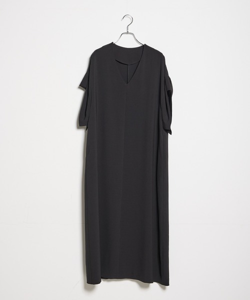 INED CLARO（イネドクラロ）の「タックスリーブワンピース【セットアップ対応】（ワンピース・レディース・ブラック/オレンジ/チャコールグレー・フリー）」の11枚目の写真