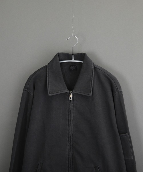 VIBGYOR（ヴィブジョー）の「ピグメント加工 裏毛スウェット ZIP ジャケット（その他アウター・メンズ・ダークブルー/ベージュ/ブラック・LARGE/MEDIUM）」の11枚目の写真
