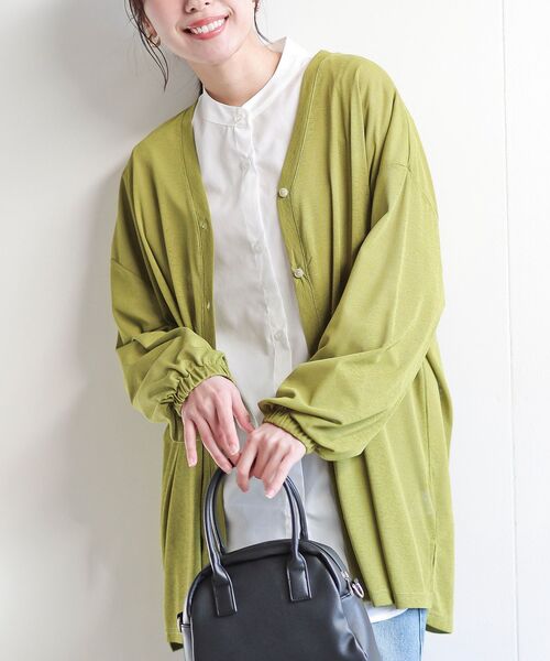 rps(アールピーエス)の「スラブニットソーワイドカーディガン(カーディガン/ボレロ・レディース・ライトグレー/グリーン系その他/チャコールグレー/ブルー・フリー)」の4枚目の写真