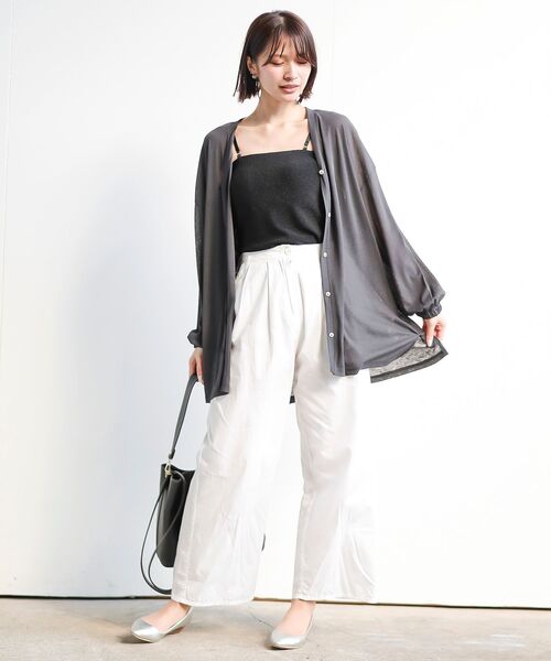 rps(アールピーエス)の「スラブニットソーワイドカーディガン(カーディガン/ボレロ・レディース・ライトグレー/グリーン系その他/チャコールグレー/ブルー・フリー)」の5枚目の写真